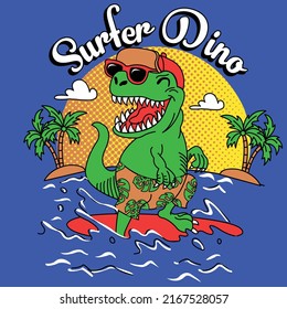 Surfer-Dinosaurier-Strandwellen