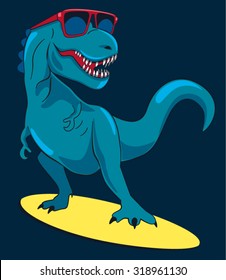 surfer, dinosaur, monster vector design for tee