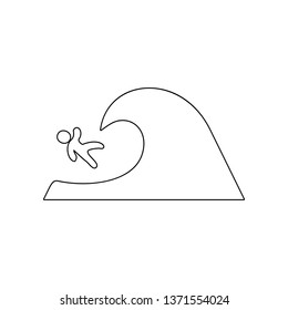 surfer falls from the wave icon. Element of Beach for mobile concept and web apps icon. Outline, thin line icon for website design and development, app development