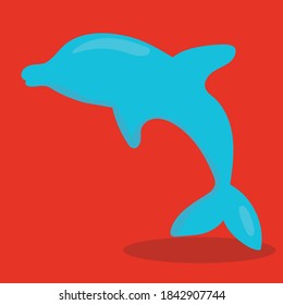 ilustración vectorial de diseño de delfín de chica surfista