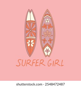 Surfer Girl Graphic Tees for Kids Tshirt Artwork print