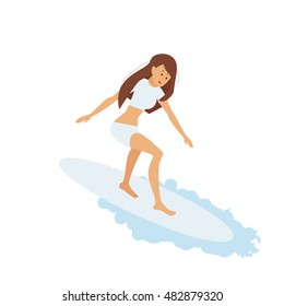 Surfer girl isolated