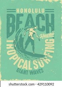 Surfer graphic. t-shirt typography design