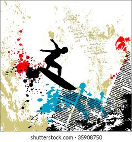 surfer grunge vector background