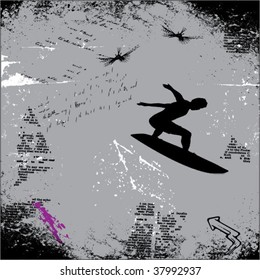 surfer grunge vector background