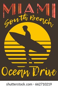 Surfer Hibiscus flower graphic design vector art