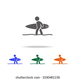 surfer icon. Element of Beach holidays multi colored icons for mobile concept and web apps. Thin line icon for website design and development, app development on white background