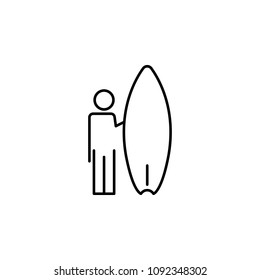 surfer icon. Element of simple travel icon for mobile concept and web apps. Thin line surfer icon can be used for web and mobile on white background