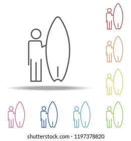 surfer icon. Elements of Web in multi colored icons. Simple icon for websites, web design, mobile app, info graphics