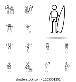 surfer icon. hobbie icons universal set for web and mobile