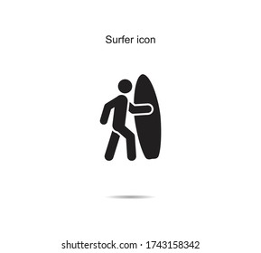 Surfer icon  ideas design vector illustration graphic on background