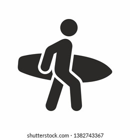 Surfer Icon Isolated On White Background