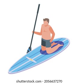 Surfer icon. Isometric of surfer vector icon for web design isolated on white background