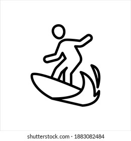 Surfer icon on white background