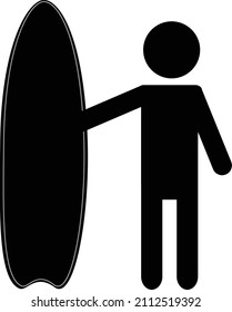 Surfer icon on white background. Surfing sign. Man surfing symbol. flat style. 