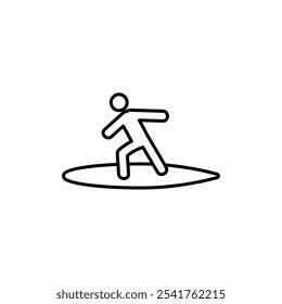 Surfer icon Outline set in black and white color