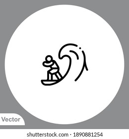 Surfer icon sign vector,Symbol, logo illustration for web and mobile