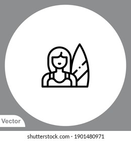 Surfer icon sign vector,Symbol, logo illustration for web and mobile