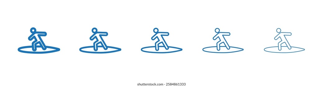 Surfer icon Symbol collection thin outline set