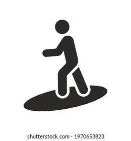 Surfer icon. Vector icon isolated on white background.