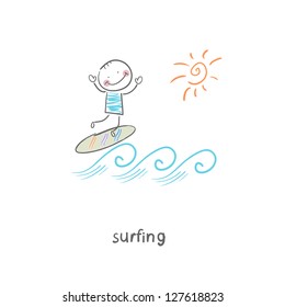 Surfer. Illustration.