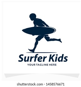 Surfer Kids Logo Design Template