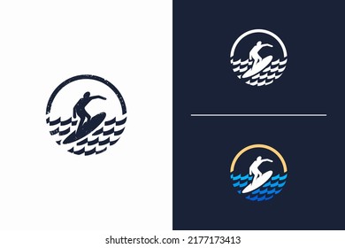 Surfer logo icon with circle shape