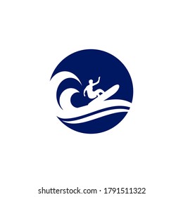 Surfer logo icon design vector template