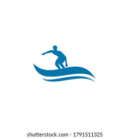 Surfer logo icon design vector template