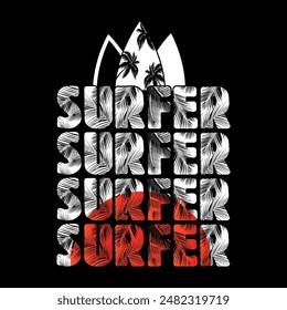 Surfer Lover Summer T -shirt Design.