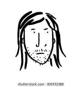 Surfer man cartoon head