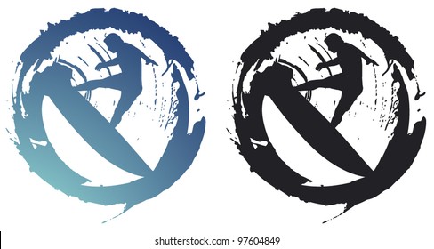 surfer movement with ink stain