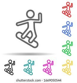 surfer multi color style icon. Simple thin line, outline vector of web icons for ui and ux, website or mobile application