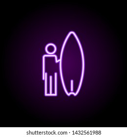 surfer neon icon. Elements of hotel set. Simple icon for websites, web design, mobile app, info graphics