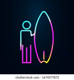 surfer in nolan style icon. Simple thin line, outline vector of hotel icons for ui and ux, website or mobile application