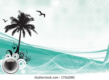 surfer on abstract waves in the summer