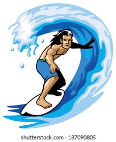 surfer on the barrel