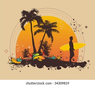 surfer on the beach