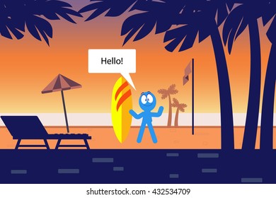 Surfer on the beach