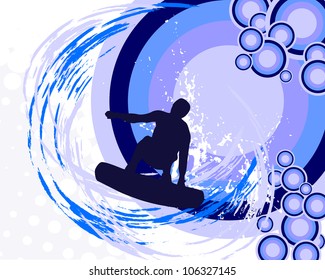 surfer on summer background - vector