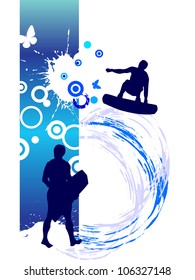 surfer on summer background - vector