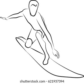 Surfer on surf board