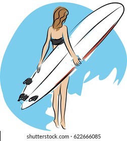 Surfer on surf board