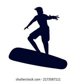 surfer en icono de surfboard aislado