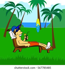 Surfer on vacation