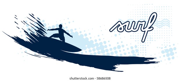 surfer on wave coast