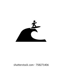 surfer on the wave icon. Beach holidays simple icon. Travel element icon. Premium quality graphic design. Signs, outline symbols collection icon for websites, web design on white background