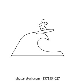 surfer on the wave icon. Element of Beach for mobile concept and web apps icon. Outline, thin line icon for website design and development, app development