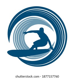 Surfer on the wave vector illustration