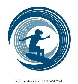 Surfer on the wave vector illustration